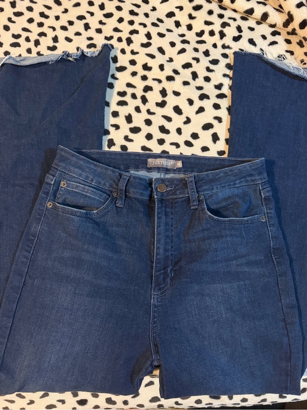 Just USA Dark Blue High-Rise Cropped Jeans